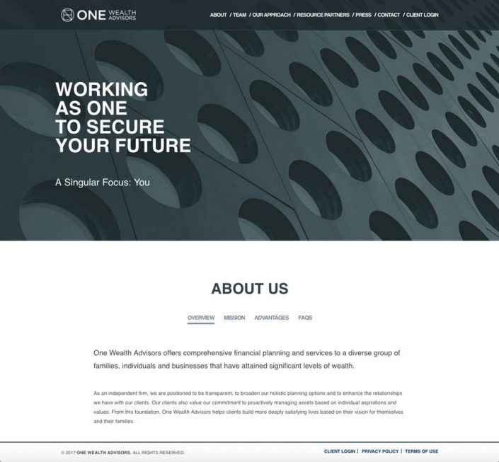 OneWealth.net OneWealth Advisors homepage